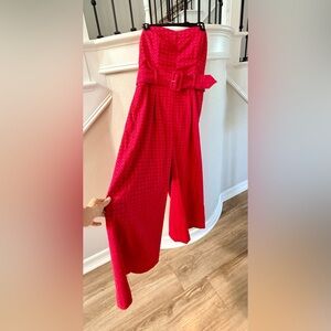💓STUNNING Size 12 Anthropologie Strapless Textured Belted Jumpsuit 💓